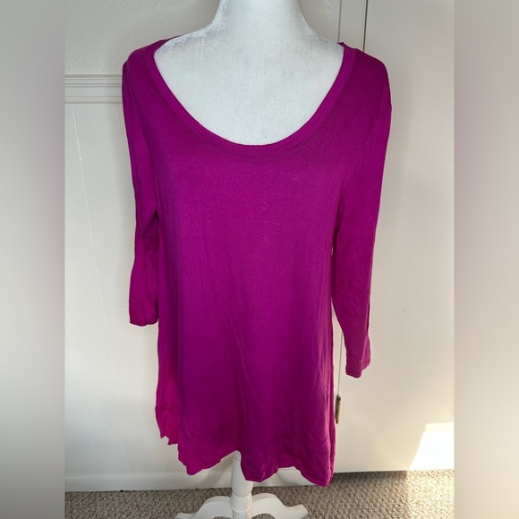 Ellen & company Pink Tunic with Relaxed Fit and 3/4 Sleeves size XL new with tag - Picture 1 of 9